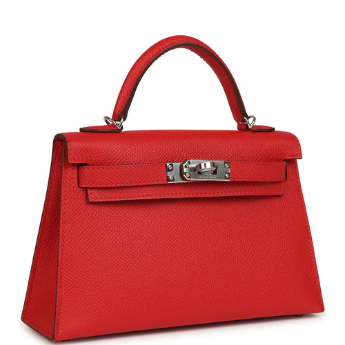 Hermes Kelly Sellier 20 Rouge de Coeur Epsom Palladium Hardware