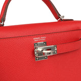 Hermes Kelly Sellier 20 Rouge de Coeur Epsom Palladium Hardware