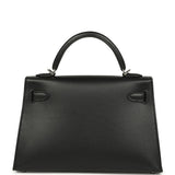 Hermes Kelly Sellier 20 "Cheval De Bois" Black and Multi Tadelakt Palladium Hardware - Thumbnail View 5