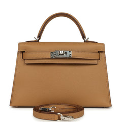 Hermes Kelly Sellier 20 Biscuit Epsom Palladium Hardware