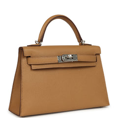 Hermes Kelly Sellier 20 Biscuit Epsom Palladium Hardware