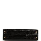 Hermes Kelly Sellier 20 Black Shiny Alligator Gold Hardware - Thumbnail View 6