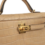 Hermes Kelly Sellier 20 Chai Matte Alligator Gold Hardware
