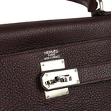Vintage Hermes Shoulder Kelly 42 JPG Prune Clemence Palladium Hardware - Thumbnail View 7