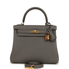 Hermes Kelly Retourne 25 Etain Togo Gold Hardware