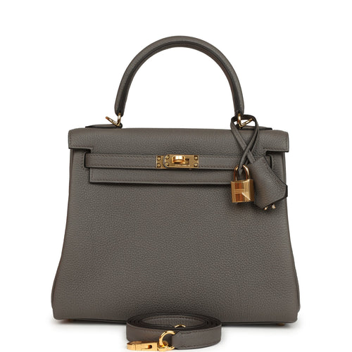 Hermes Kelly Retourne 25 Etain Togo Gold Hardware