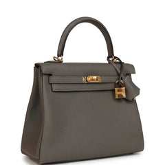 Hermes Kelly Retourne 25 Etain Togo Gold Hardware