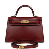 Hermes Kelly Sellier 20 Rouge H Box Gold Hardware