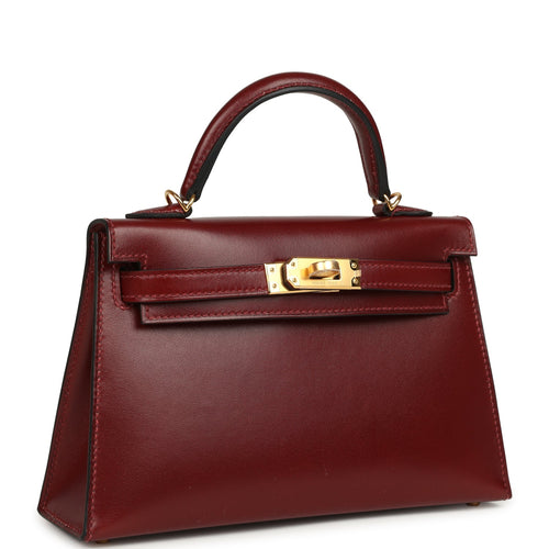 Hermes Kelly Sellier 20 Rouge H Box Gold Hardware