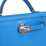 Hermes Kelly Sellier 20 Bleu Hydra Epsom Palladium Hardware