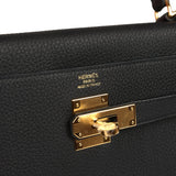 Hermes Kelly Retourne 32 Black Togo Gold Hardware - Thumbnail View 7