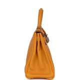Pre-owned Hermes Kelly Retourne 28 Moutarde Clemence Palladium Hardware - Thumbnail View 3