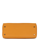 Pre-owned Hermes Kelly Retourne 28 Moutarde Clemence Palladium Hardware - Thumbnail View 6