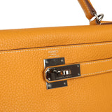 Pre-owned Hermes Kelly Retourne 28 Moutarde Clemence Palladium Hardware - Thumbnail View 7