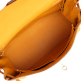 Pre-owned Hermes Kelly Retourne 28 Moutarde Clemence Palladium Hardware - Thumbnail View 8