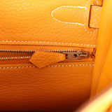 Pre-owned Hermes Kelly Retourne 28 Moutarde Clemence Palladium Hardware - Thumbnail View 9