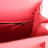 Pre-owned Hermes Kelly Sellier 28 Rose Azalee Epsom Palladium Hardware - Thumbnail View 9