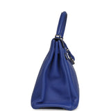 Pre-owned Hermes Kelly Retourne 35 Bleu Electric Togo Palladium Hardware - Thumbnail View 3