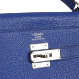 Pre-owned Hermes Kelly Retourne 35 Bleu Electric Togo Palladium Hardware - Thumbnail View 7