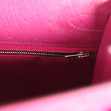Pre-owned Hermes Kelly Sellier 28 Rose Poupre Ostrich Palladium Hardware - Thumbnail View 9