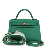 Hermes Kelly Sellier 20 Vert Vertigo Epsom Palladium Hardware
