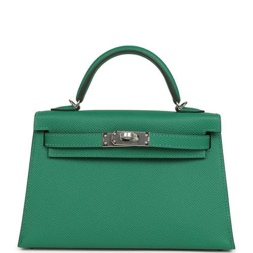 Hermes Kelly Sellier 20 Vert Vertigo Epsom Palladium Hardware