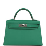 Hermes Kelly Sellier 20 Vert Vertigo Epsom Palladium Hardware