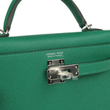 Hermes Kelly Sellier 20 Vert Vertigo Epsom Palladium Hardware