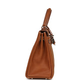 Pre-owned Hermes Kelly Retourne 25 Fauve Barenia Faubourg Palladium Hardware - Thumbnail View 5