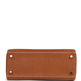 Pre-owned Hermes Kelly Retourne 25 Fauve Barenia Faubourg Palladium Hardware - Thumbnail View 6