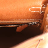 Pre-owned Hermes Kelly Retourne 25 Fauve Barenia Faubourg Palladium Hardware - Thumbnail View 9