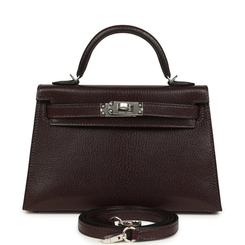 Hermes Kelly Sellier 20 Rouge Sellier Chevre Chamkila Palladium Hardware