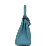 Hermes Kelly Retourne 25 Blue Jean Togo Palladium Hardware