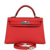 Hermes Kelly Sellier 20 Rouge Radieux Epsom Palladium Hardware