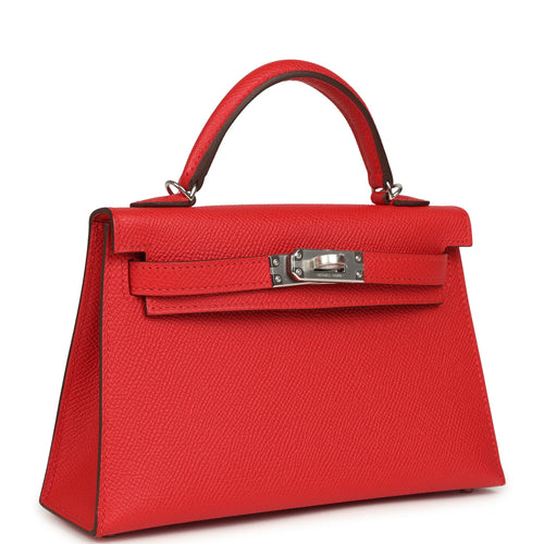 Hermes Kelly Sellier 20 Rouge Radieux Epsom Palladium Hardware
