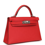 Hermes Kelly Sellier 20 Rouge Radieux Epsom Palladium Hardware