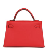 Hermes Kelly Sellier 20 Rouge Radieux Epsom Palladium Hardware