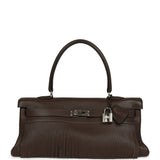 Vintage Hermes Fringe Shoulder Kelly 42 JPG Chocolat Clemence Palladium Hardware - Thumbnail View 1