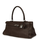 Vintage Hermes Fringe Shoulder Kelly 42 JPG Chocolat Clemence Palladium Hardware - Thumbnail View 5