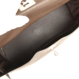 Vintage Hermes Fringe Shoulder Kelly 42 JPG Chocolat Clemence Palladium Hardware - Thumbnail View 8