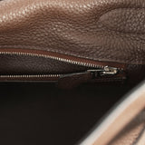 Vintage Hermes Fringe Shoulder Kelly 42 JPG Chocolat Clemence Palladium Hardware - Thumbnail View 9
