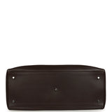 Pre-owned Hermes Kelly Relax 50 Ebene Sikkim Palladium Hardware