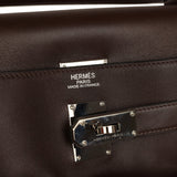 Pre-owned Hermes Kelly Relax 50 Ebene Sikkim Palladium Hardware