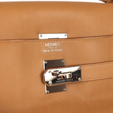 Pre-owned Hermes Kelly Relax 50 Camel Sikkim Palladium Hardware