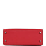 Hermes Kelly Sellier 25 Rouge Piment Verso Madame Palladium Hardware