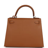 Pre-owned Hermes Kellygraphie Kelly Sellier 28 "Lettre H" Gold Epsom Palladium Hardware - Thumbnail View 4