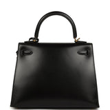 Hermes Kelly Sellier 25 Black Box Gold Hardware - Thumbnail View 4