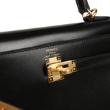 Hermes Kelly Sellier 25 Black Box Gold Hardware - Thumbnail View 7