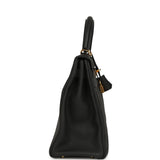Pre-owned Hermes Kelly Retourne 32 Black Togo Gold Hardware