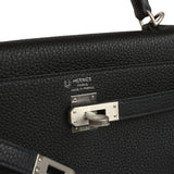 Hermes Special Order (HSS) Kelly Retourne 25 Black Verso Togo Brushed Palladium Hardware - Thumbnail View 7